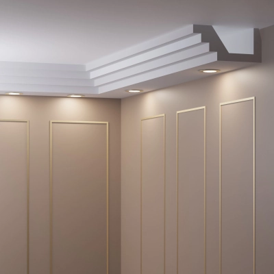 Deckenleisten für einfache Beleuchtung - 20 Meter + 4 Innenecken OL-34